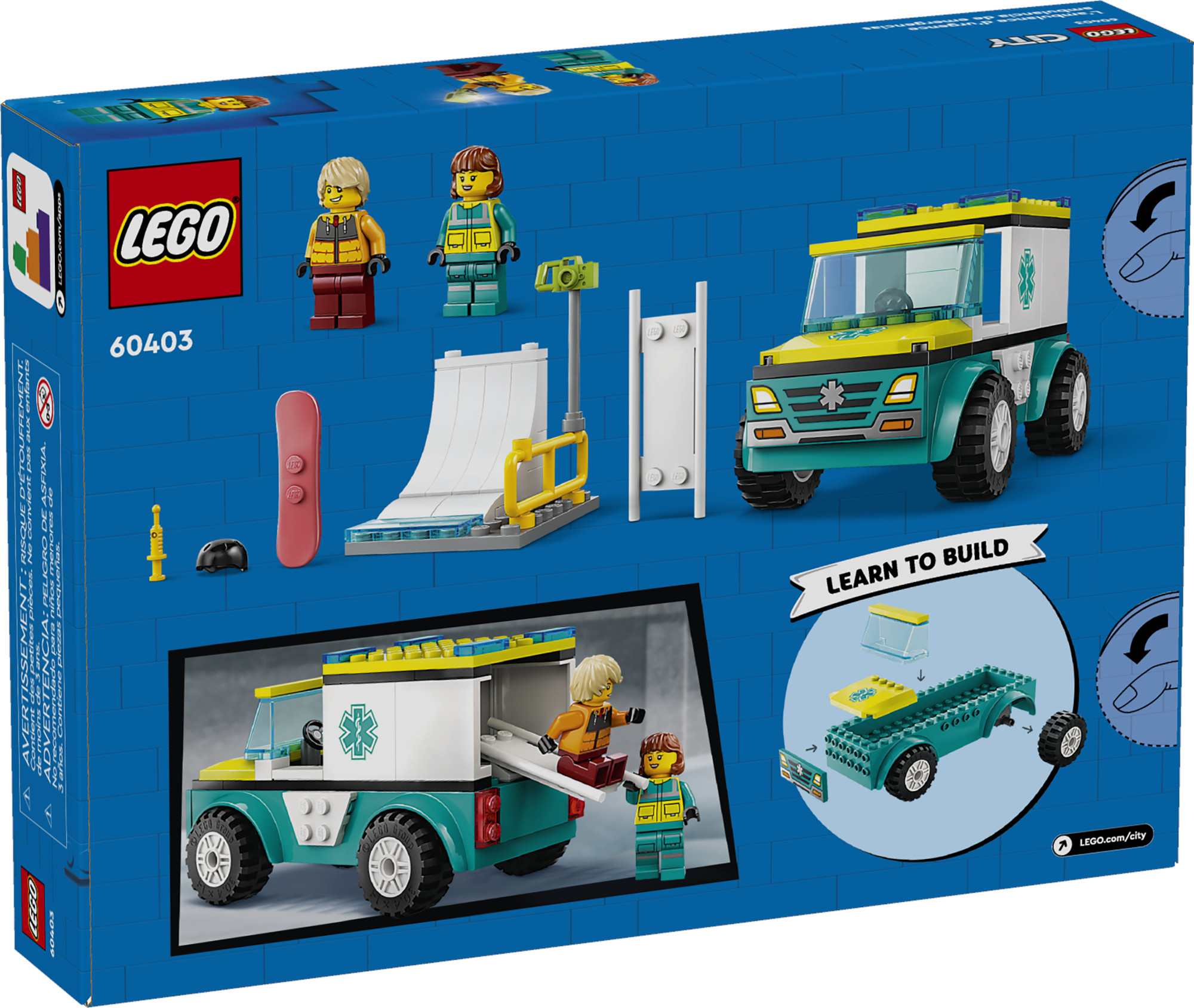 Конструктор LEGO City Скорая помощь и сноубордист 79 дет. - фото 6