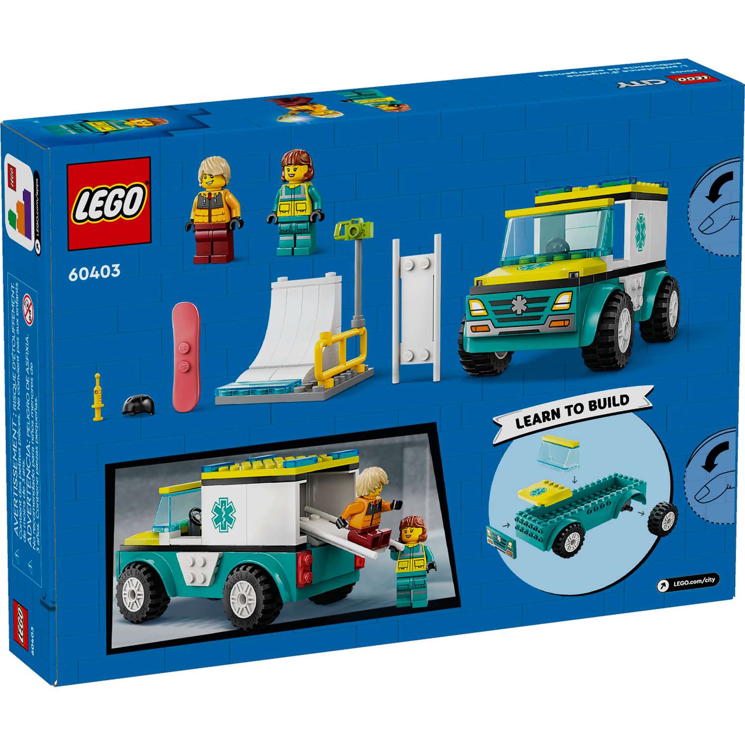 Конструктор LEGO City Скорая помощь и сноубордист 79 дет. - фото 6