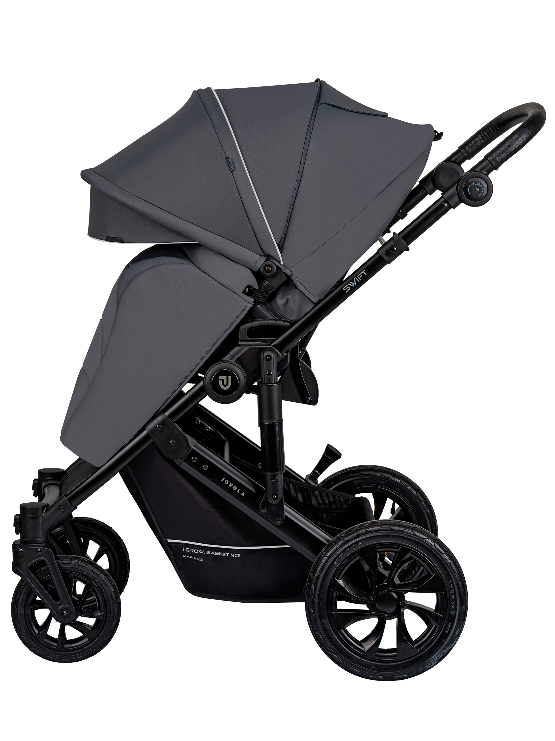 Коляска 3в1 JOVOLA Swift Plus темно-серый - фото 17