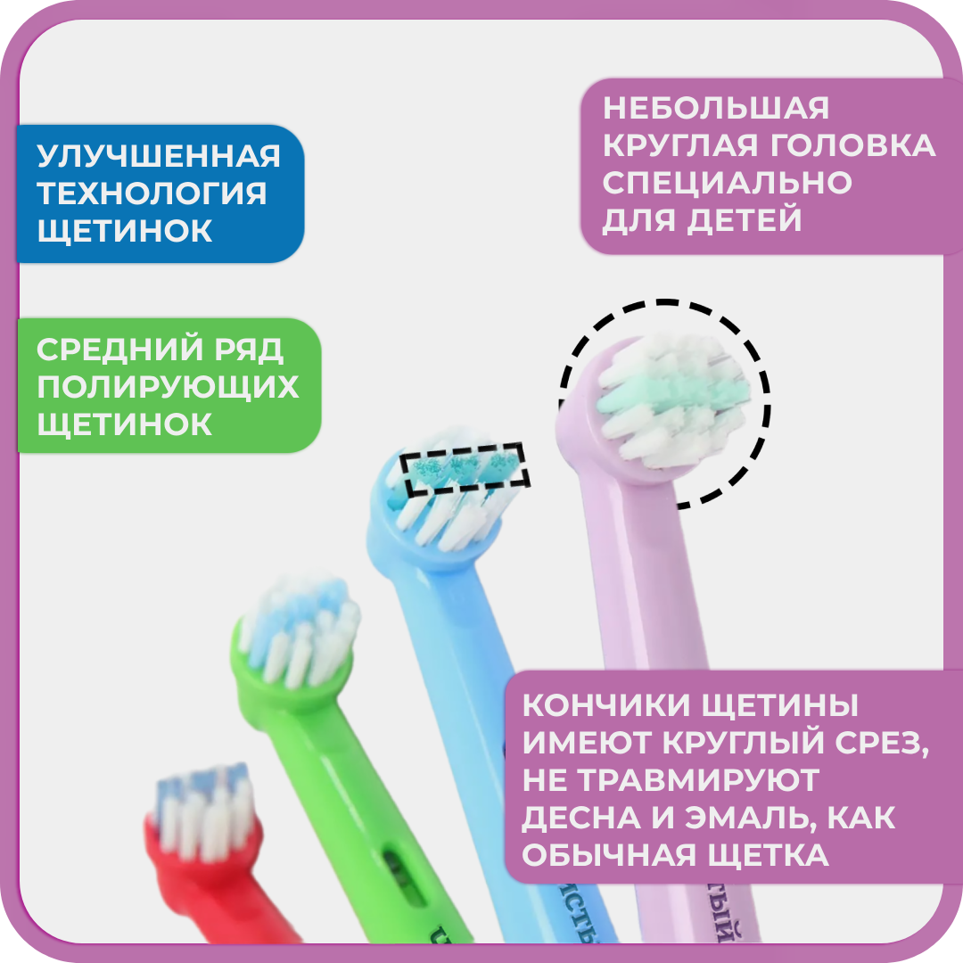 Насадка электрическая Чистый Зуб от 3 лет 4 шт. - фото 4