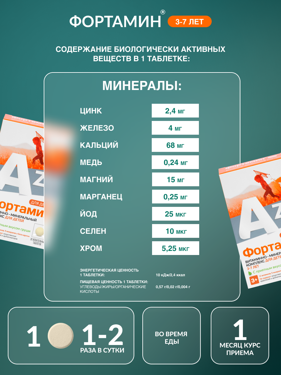 Детские мультивитамины со вкусом груши Фортамин Фортамин - фото 6