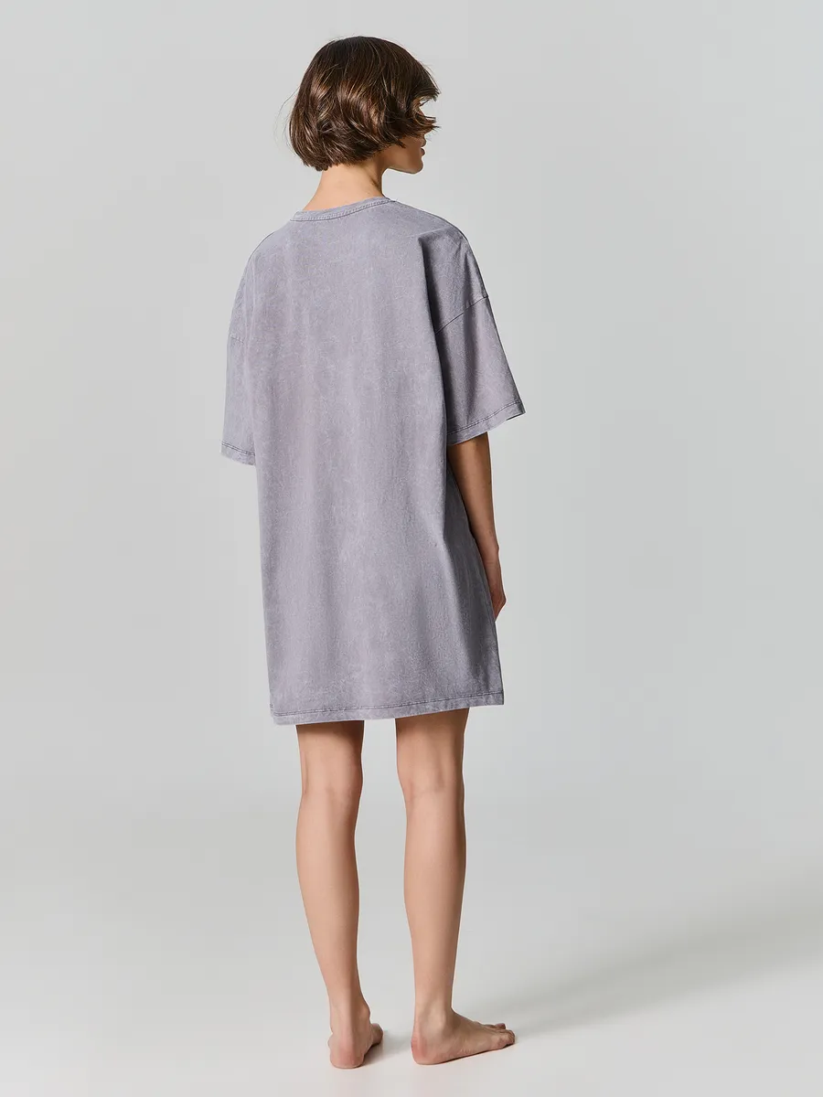 Сорочка ночная Mark Formelle (Марк Формэль) 512079/ACID WASH серый +печать1 - фото 3