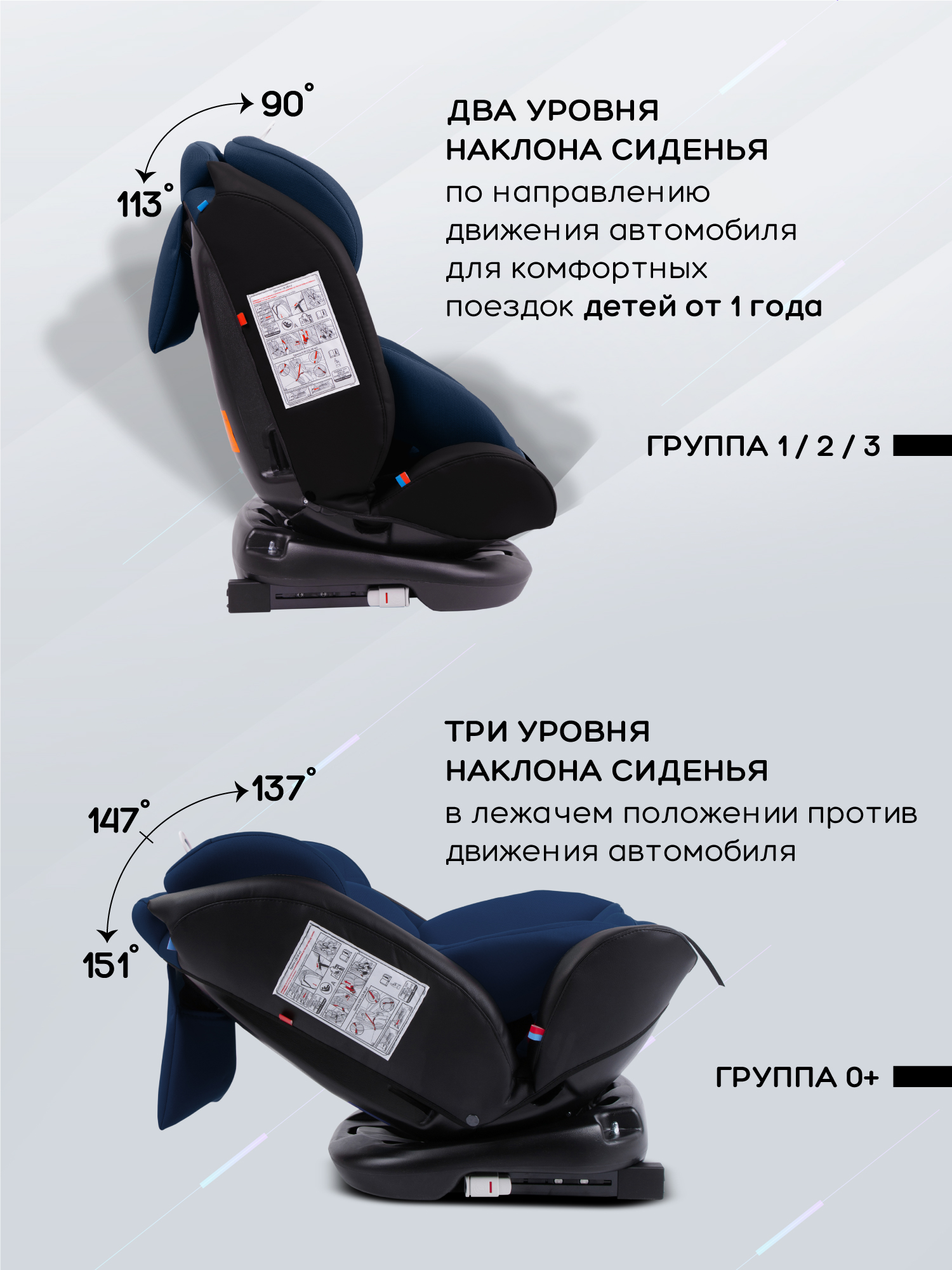 Автокресло Amarobaby Brilliant Isofix 0+/1/2/3 (0-36 кг) синий - фото 8