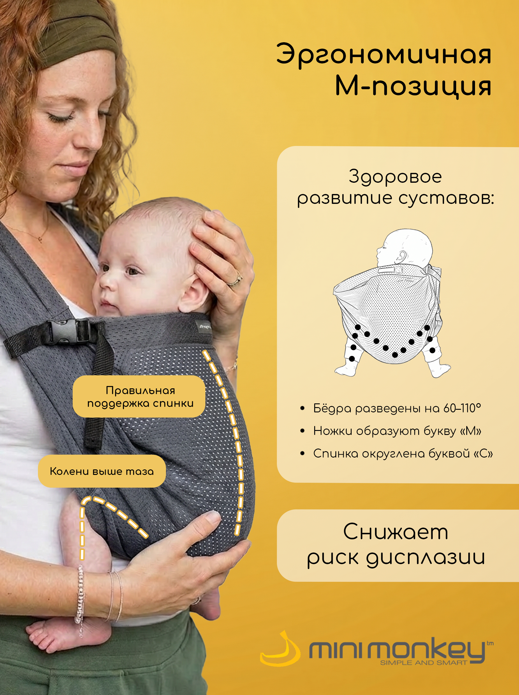 Слинг MiniMonkey Серый - фото 3