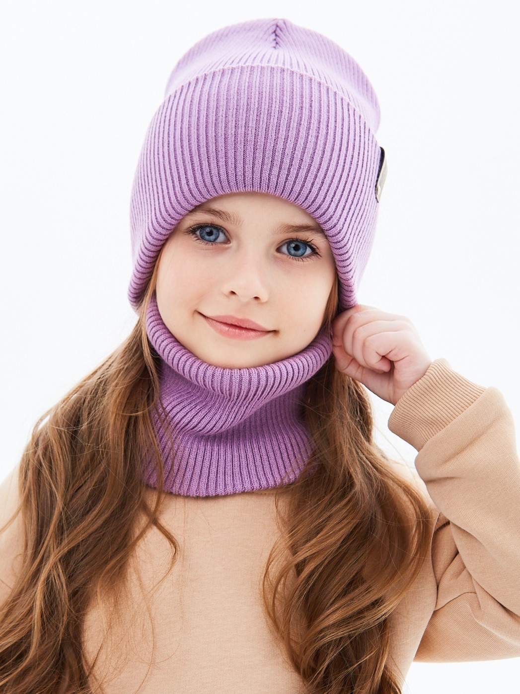 Шапка и снуд KUBRIO KU-H-52-lopataW-purp - фото 1