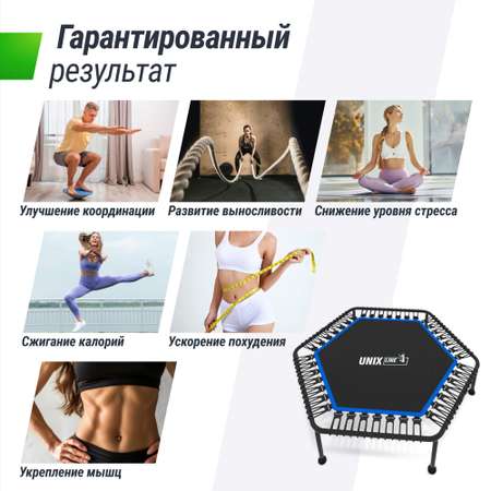 Батут Fitness Lite Blue UNIX line спортивный складной диаметр 125 см до 130 кг фитнес джампинг