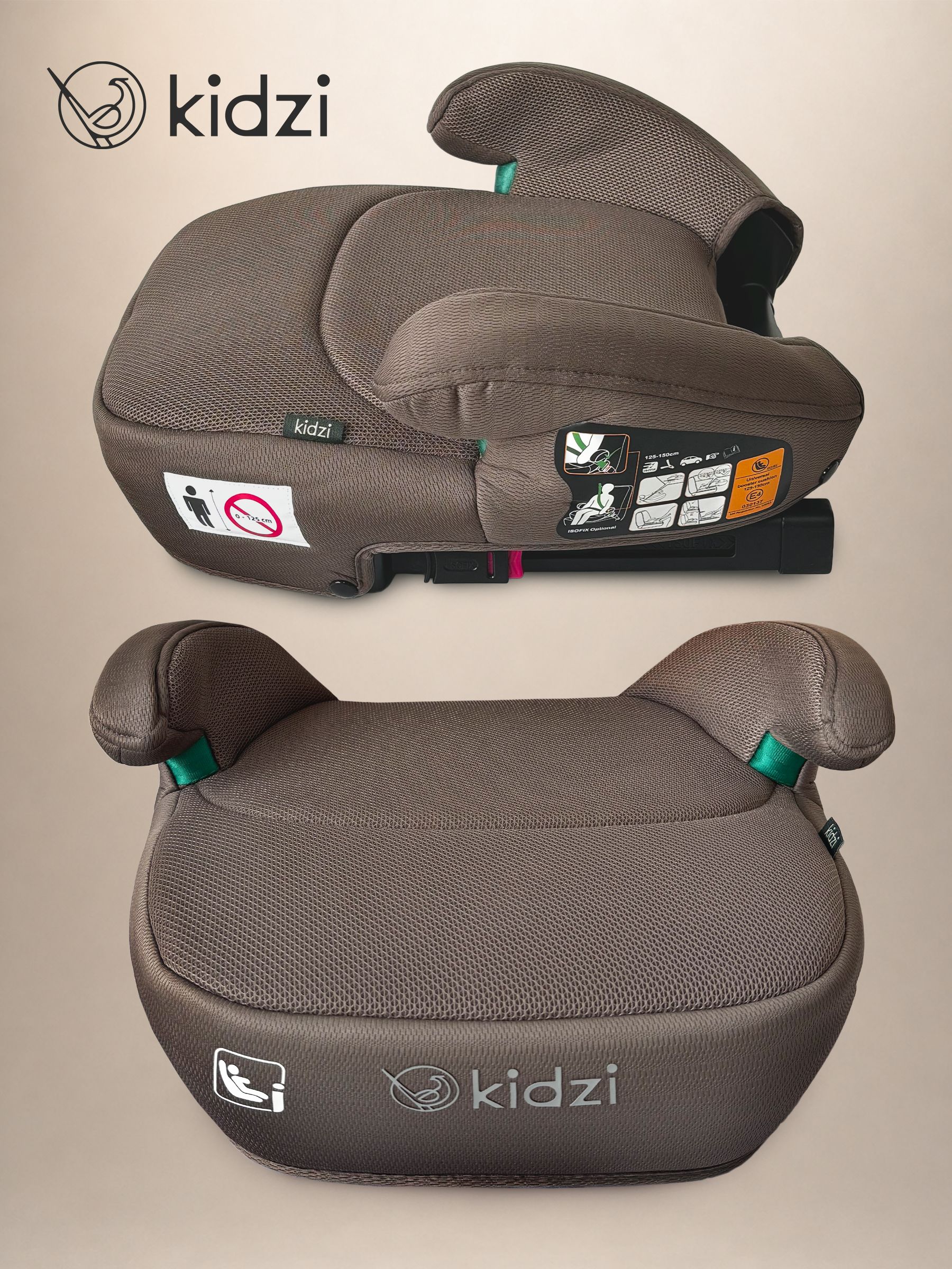 Автокресло Kidzi Bro i-SIZE Isofix 3 (22-36 кг) коричневый - фото 13