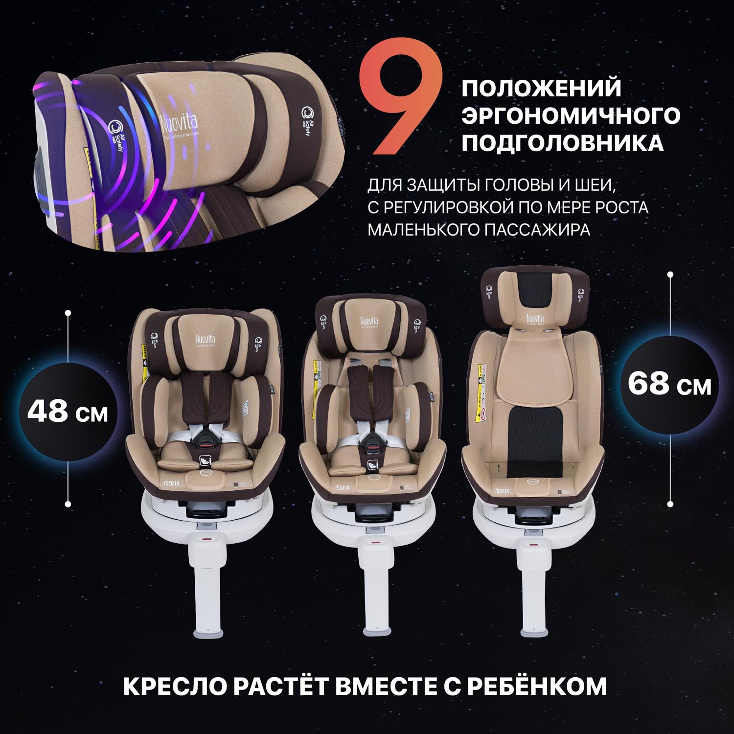 Автокресло Nuovita Maczione NiS1-1 Isofix 0+/1 (0-18 кг) бежевый - фото 4