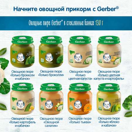 Пюре Gerber нежные овощи-кролик 130г с 6месяцев