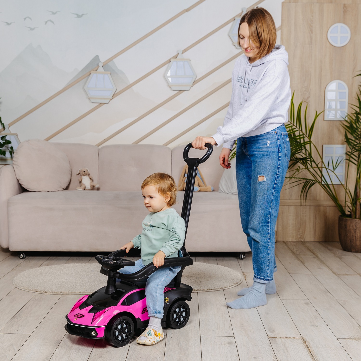 Пушкар BabyCare Lamborghini с ручкой - фото 14