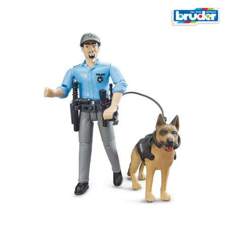 Фигурка Bruder полицейский с собакой