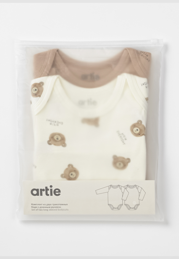 Боди 2 шт artie S25B18BD2-1479M/Молочный-коричневый - фото 5