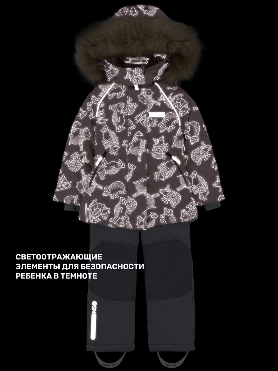 Куртка и полукомбинезон NIKASTYLE 7з0224 пудра/серый - фото 11