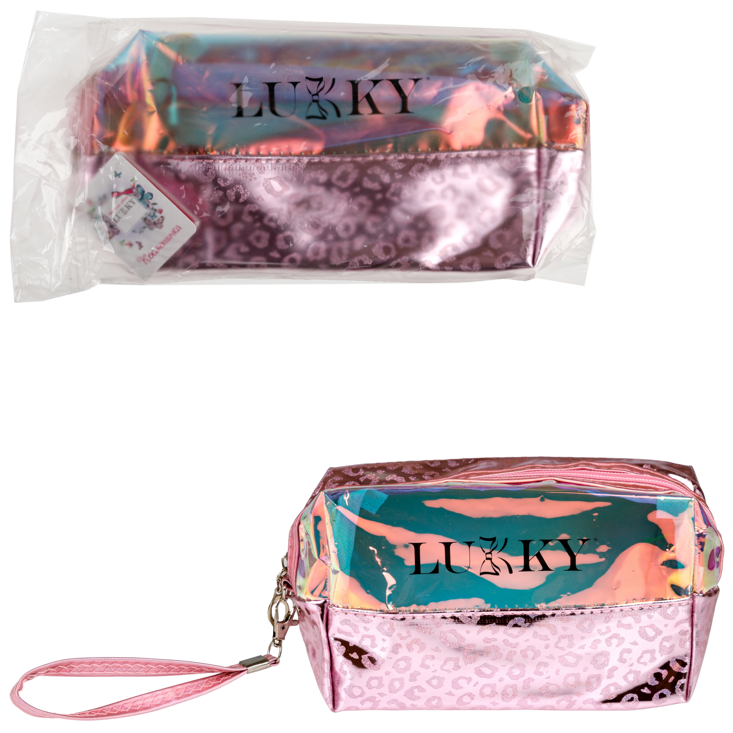 Косметичка LUKKY Shiny Leo блестящая с леопардовым принтом 18х 10х 7 см - фото 7