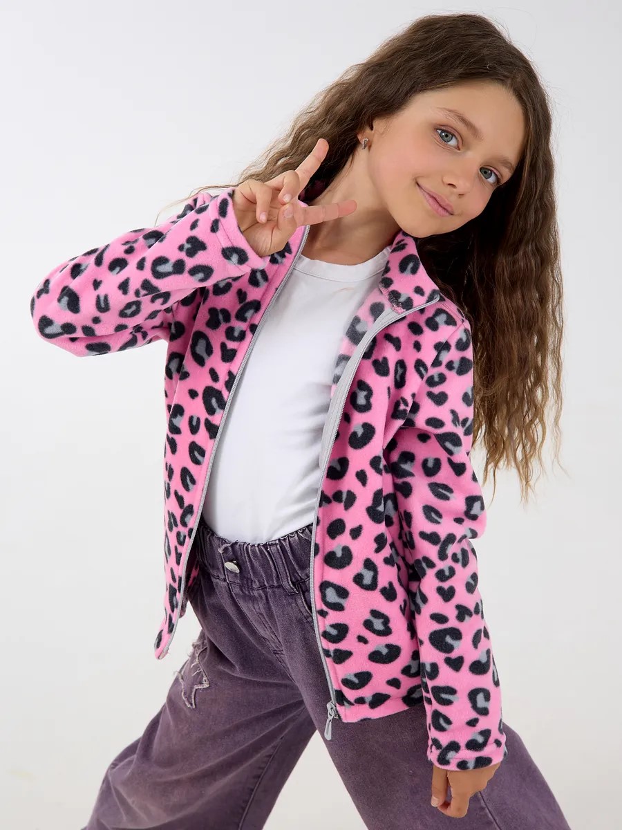 Толстовка YAXX 001--Кофта леопард/розовый - фото 2