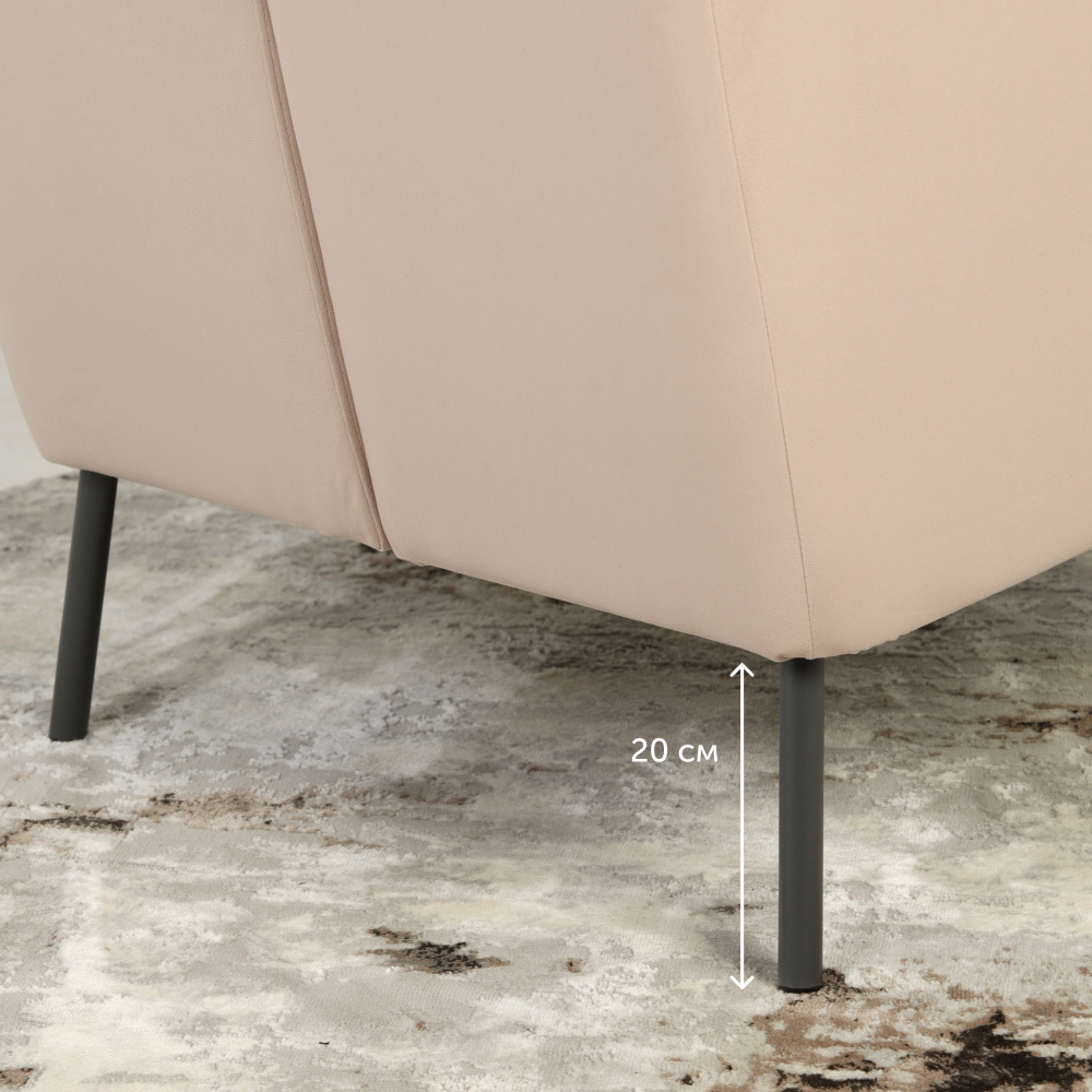 Мягкое кресло IKEA Экера 71х74х71 см светло-бежевый велюр - фото 8