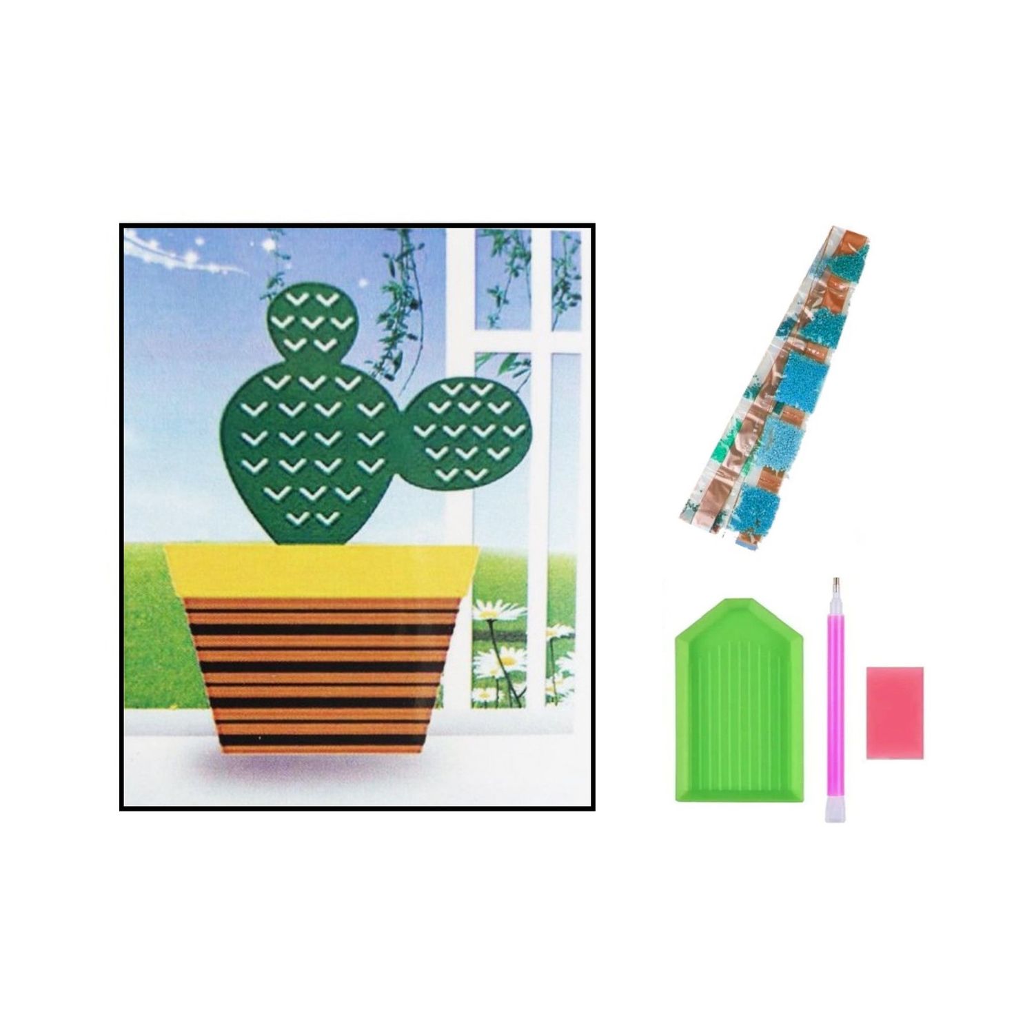 Алмазная мозаика Seichi Кактус в горшке - фото 3