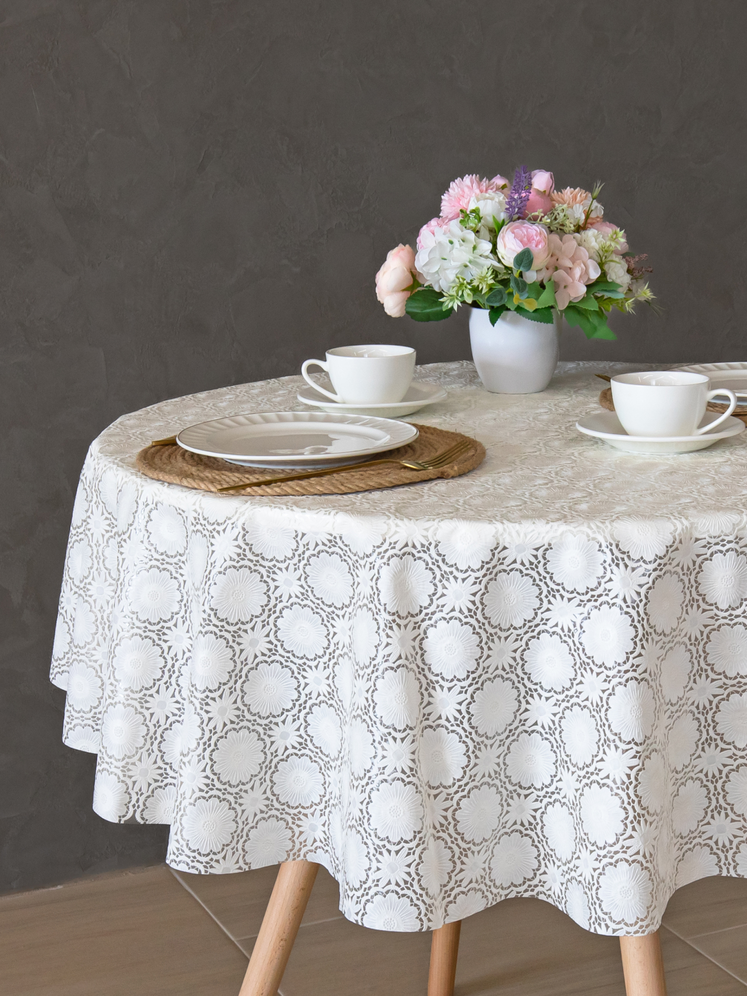 Скатерть круглая на стол VILINA Элегия d-128 см - фото 6