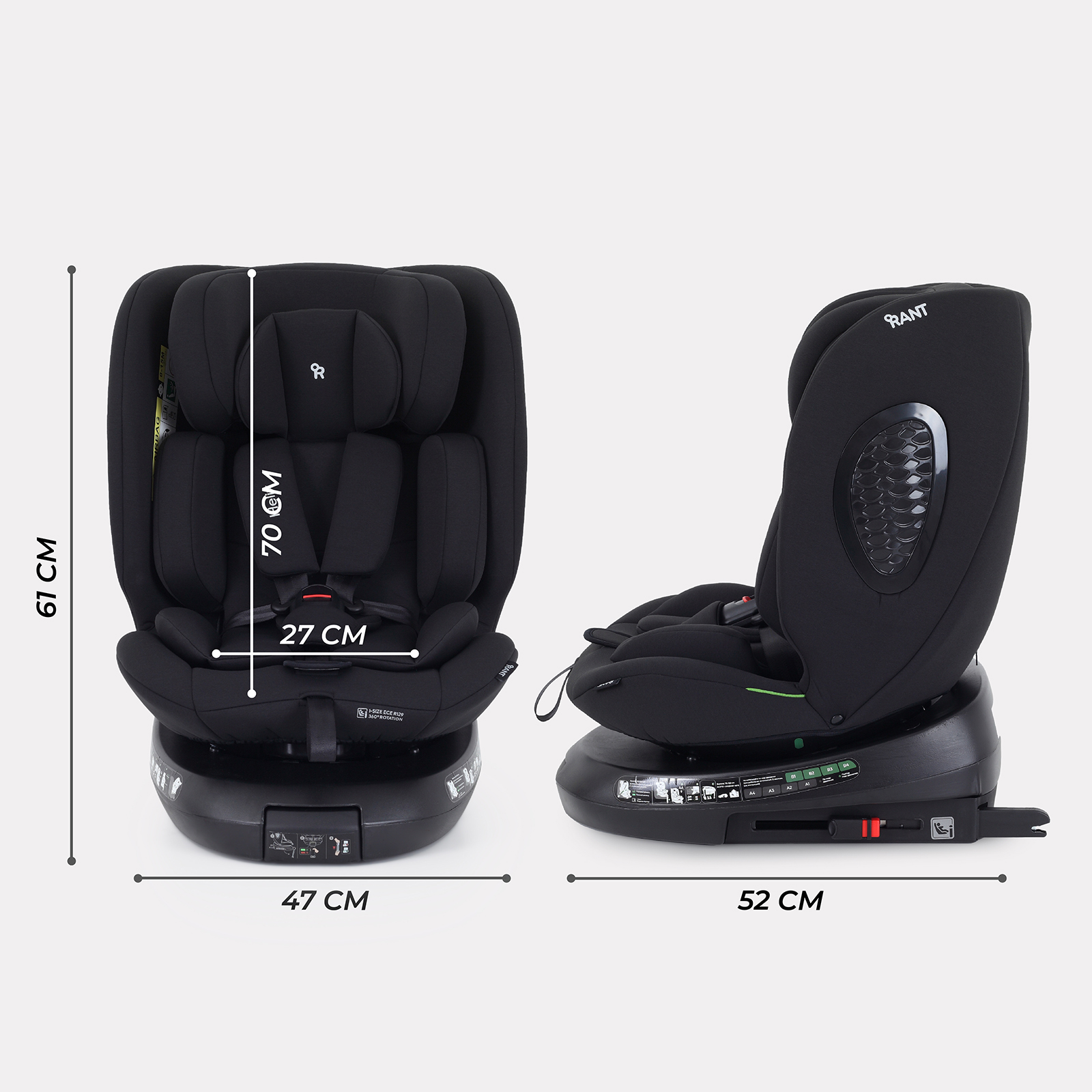 Автокресло Rant Helix isofix Isofix 0+/1/2/3 (0-36 кг) черный - фото 2