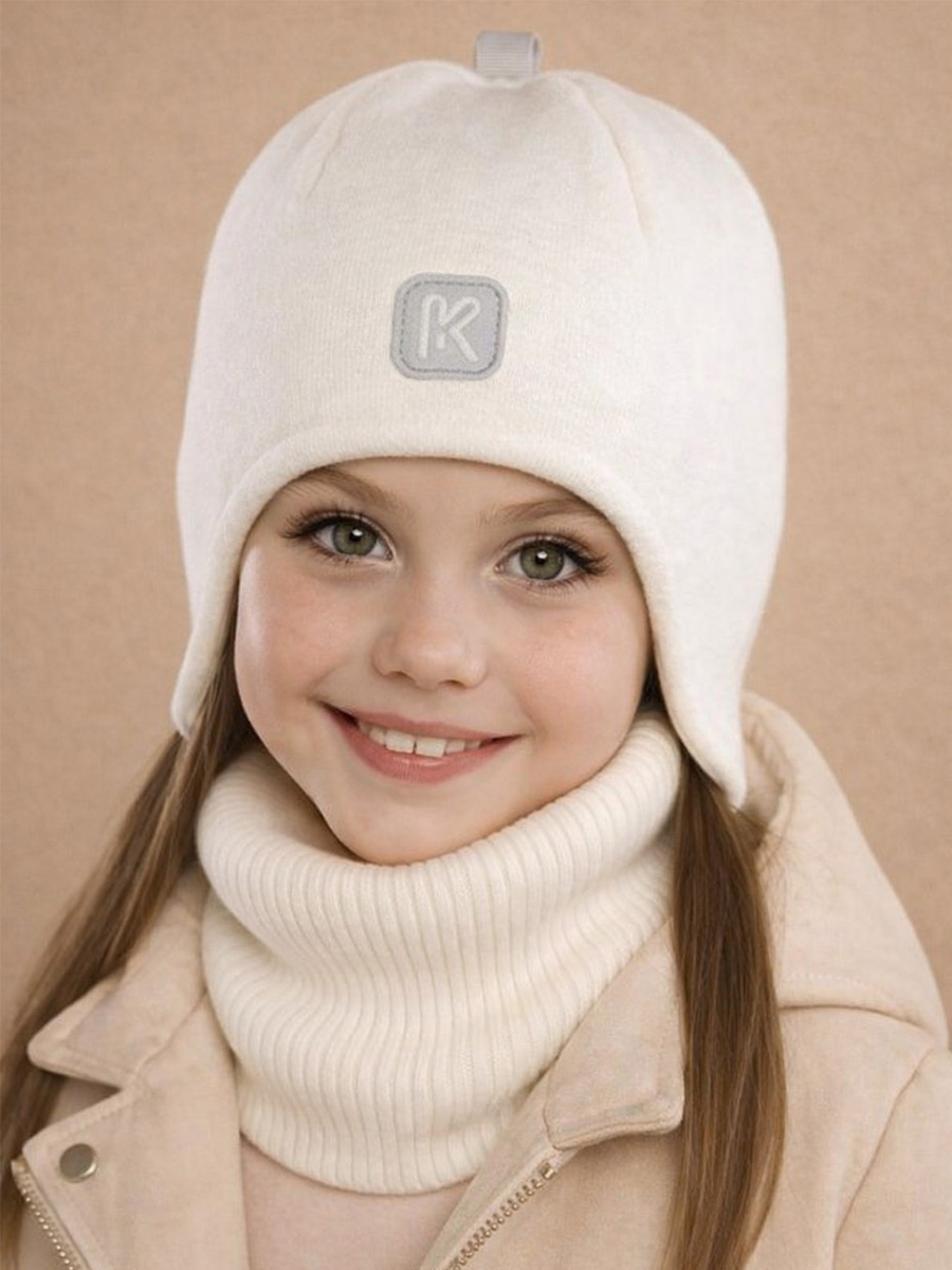 Шапка и снуд ПриКиндер U-Sp232724 Цвет: Молоко - фото 1