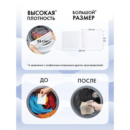 Салфетки для стирки NAMZA от окрашивания 45 шт.