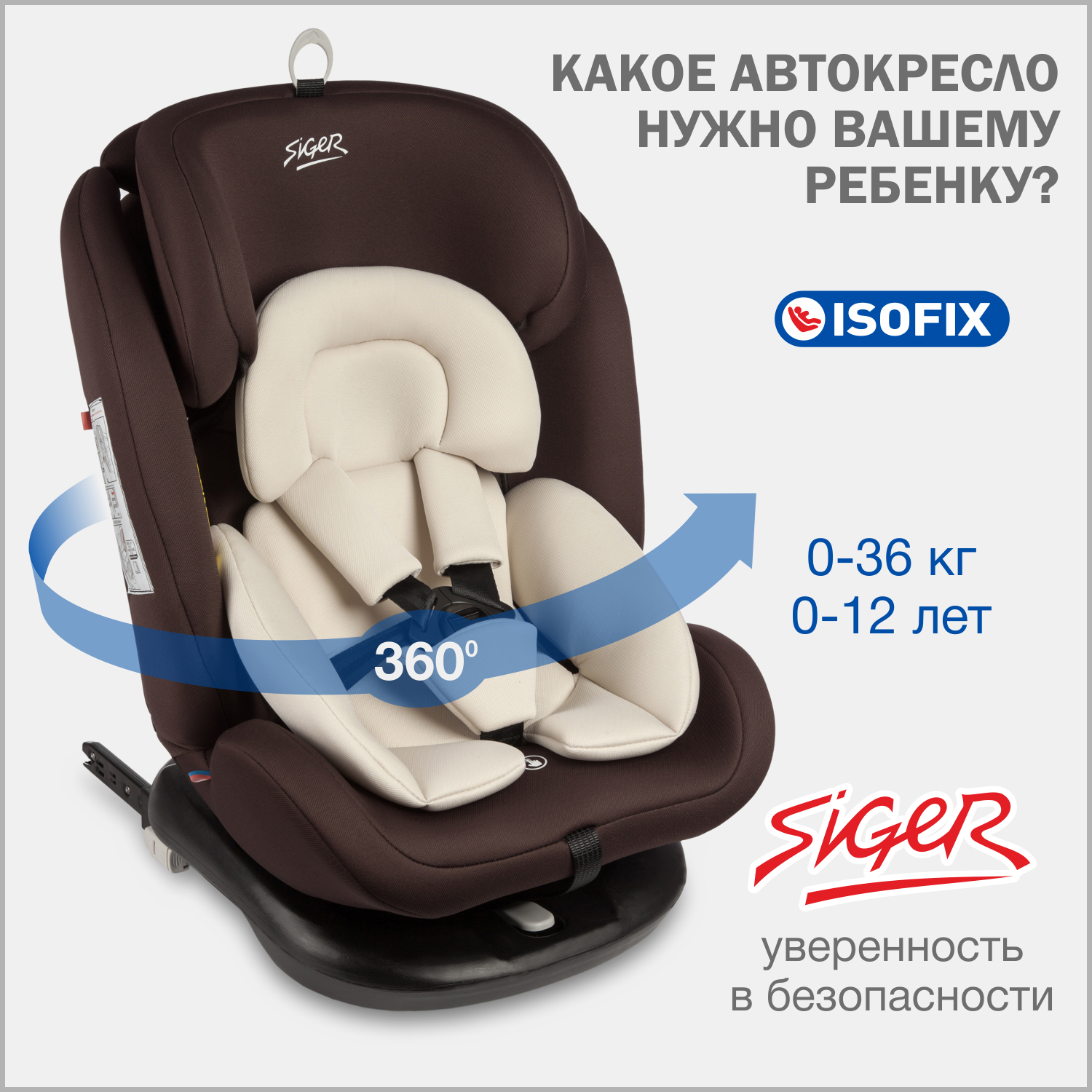 Автокресло SIGER Престиж Isofix 0+/1/2/3 (0-36 кг) - фото 1