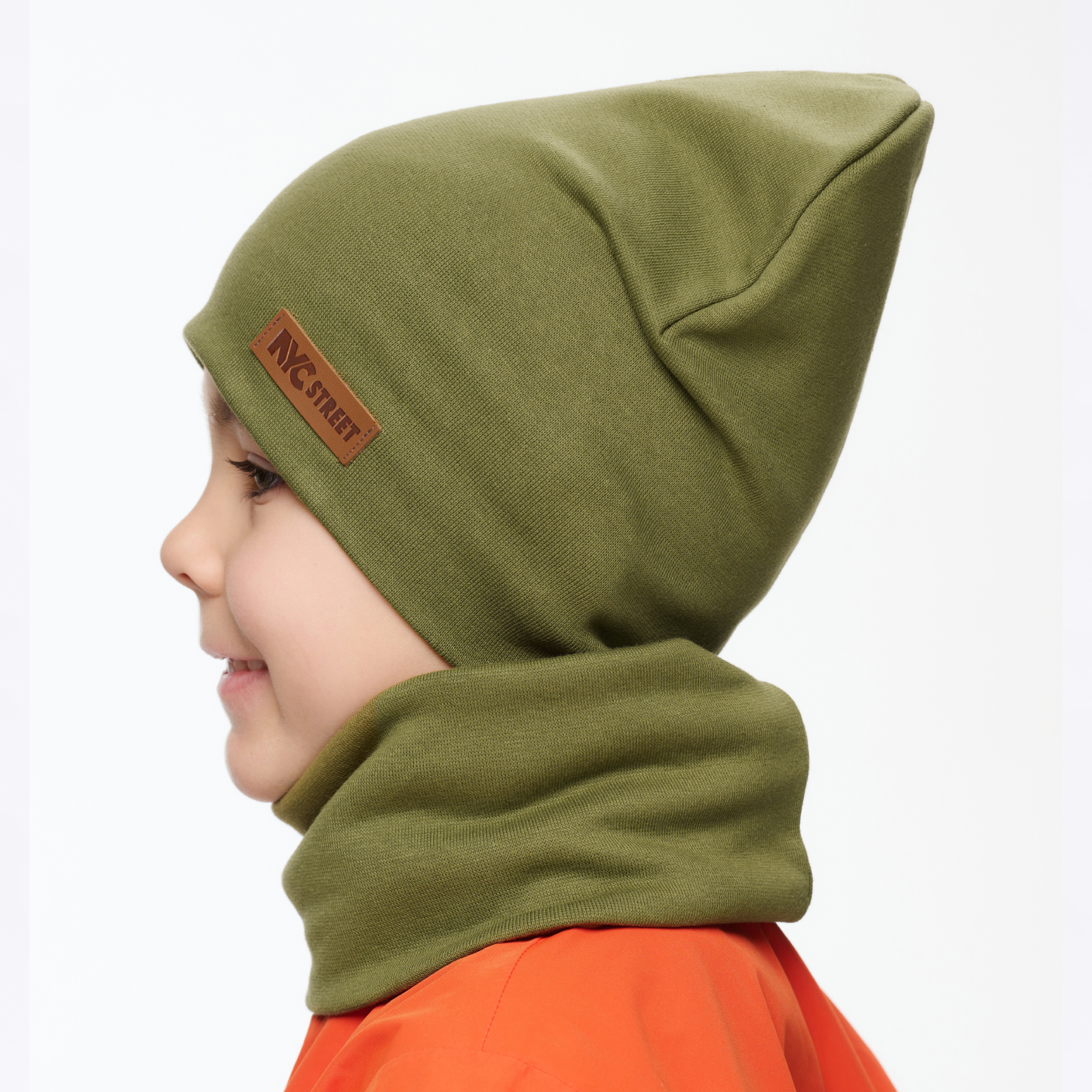 Шапка и снуд KUBRIO NYC-H-37-plain-olive - фото 2