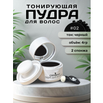 Тонирующая пудра GREENAURUM черная, 2 спонжа