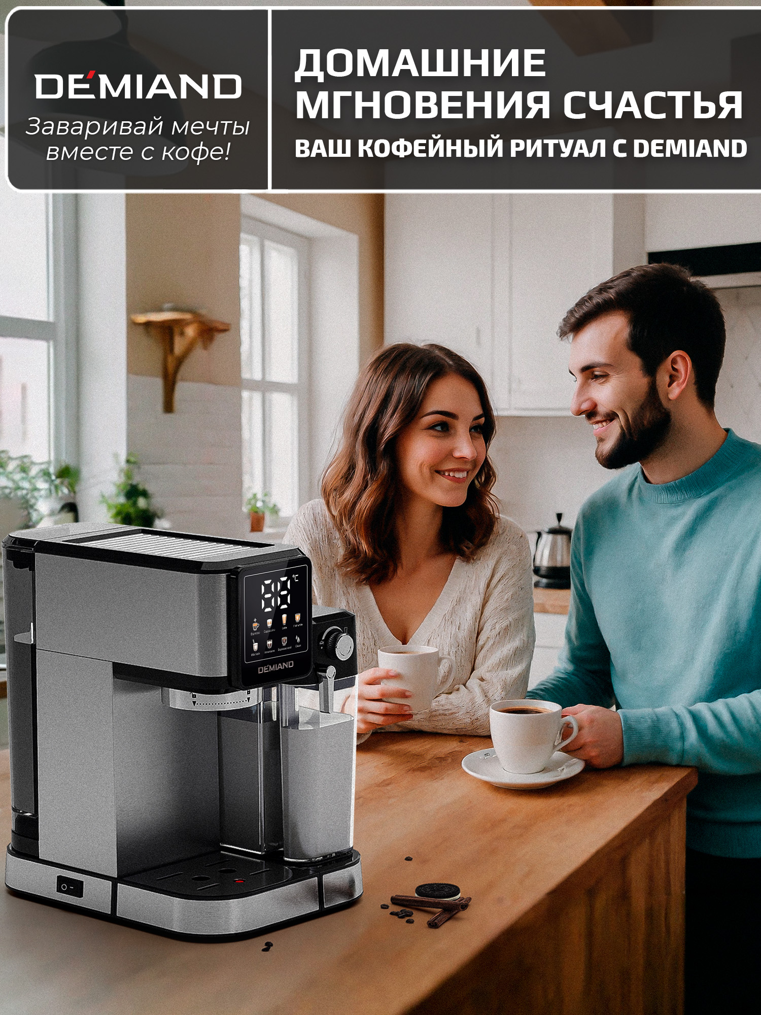 Кофеварка рожковая luno DEMIAND для молотого кофе для чалд и капсул Nespresso - фото 3