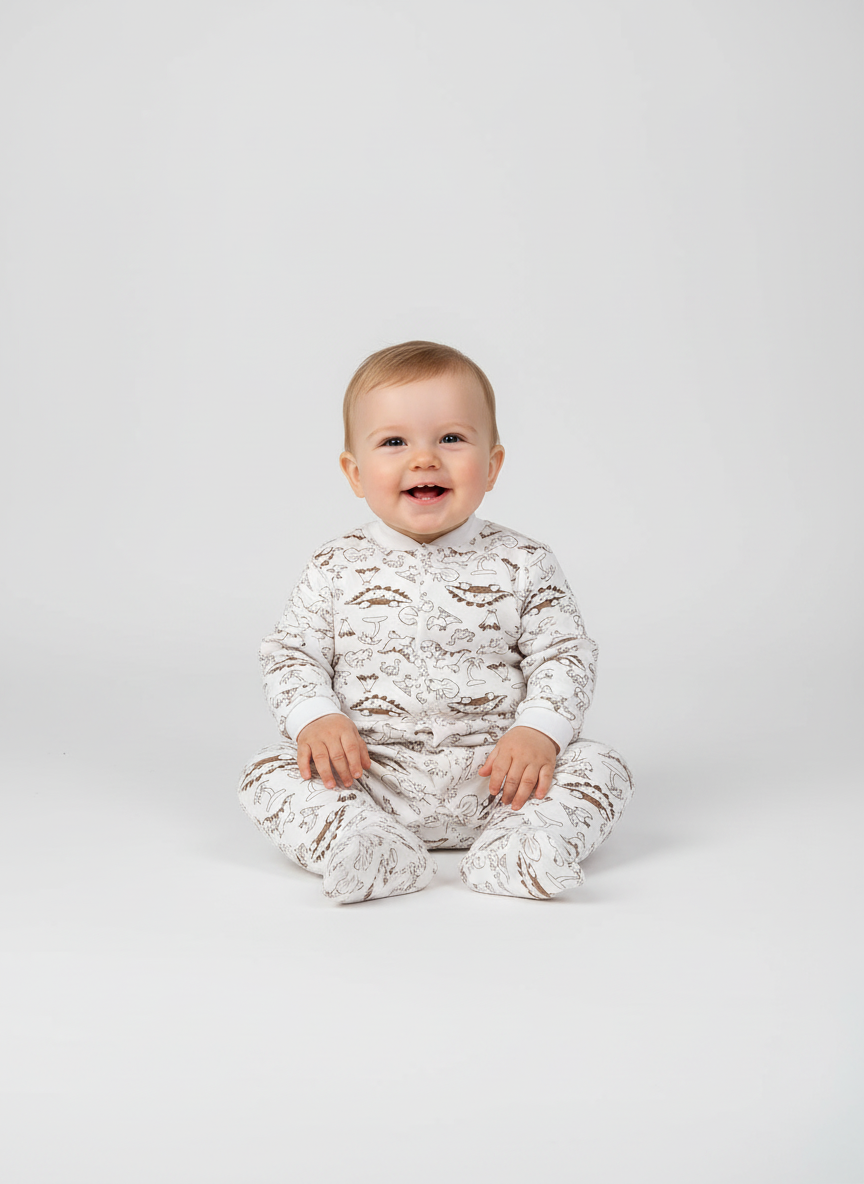 Комбинезон Утенок 262/1 молочный дино - фото 1