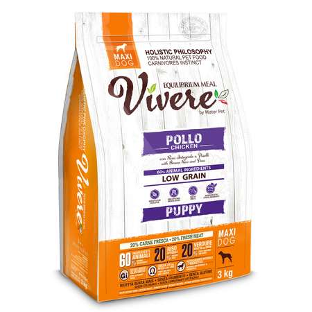 Корм для щенков Vivere крупных пород курица 3кг