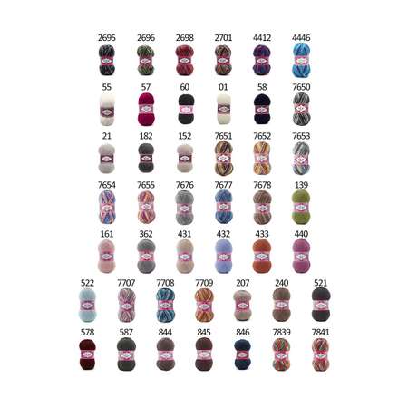 Пряжа Alize теплая для вязания носков чулок Superwash Comfort Socks 100 гр 420 м 5 мотков 7707