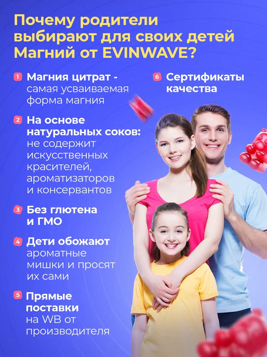 Витамины для детей EVINWAVE Магний - фото 6