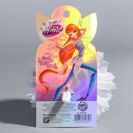 Бант для волос WINX белый с бусинами 11 сантиметров Winx