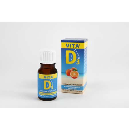 VITA D3 Витамин Д 500 МЕ 10 ml Апельсин VITA D3 со вкусом апельсина,
