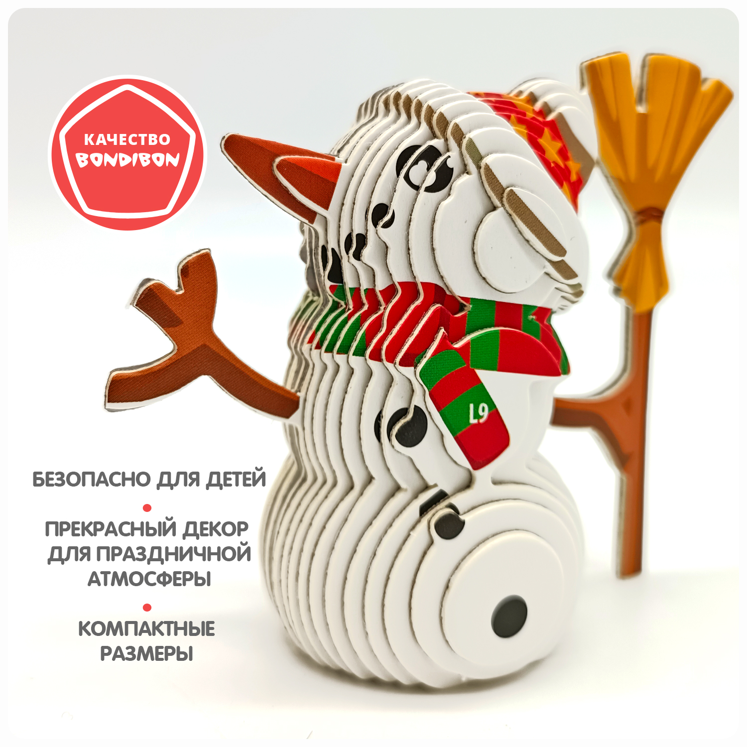 Пазл Bondibon Снеговик 3D - фото 8