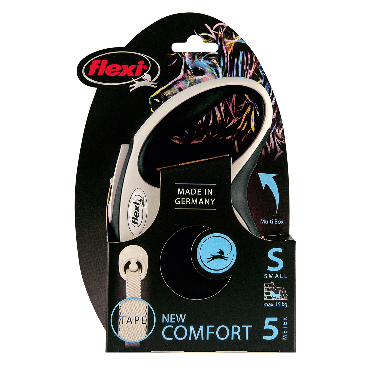 Рулетка для собак Flexi New Line Comfort S до 15кг 5м Серый-Черный - фото 2
