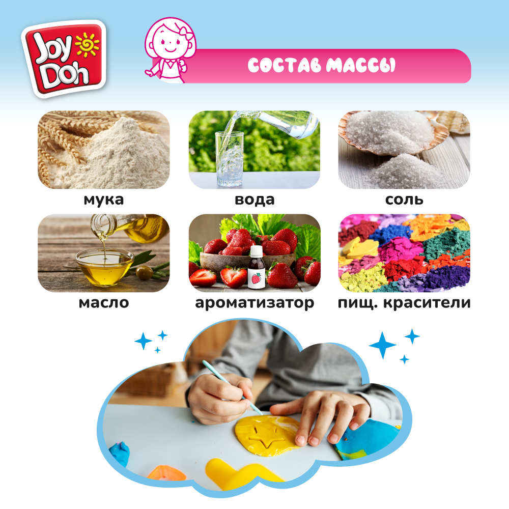 Масса для лепки Joy-Doh Прически студия 4 цв. - фото 11