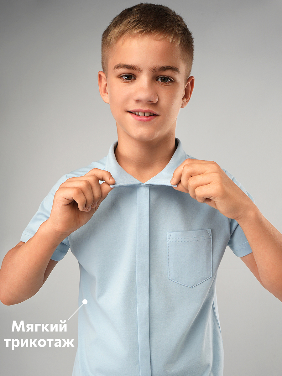 Футболка-поло HappyFox HF55152светло.голубой - фото 4