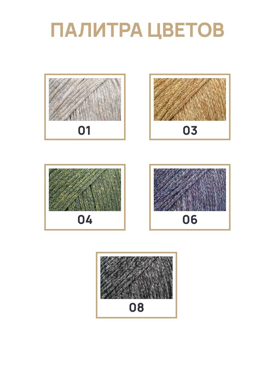 Пряжа Astra Premium Электра с люрексом 100 г 200 м 06 синий 3 мотка - фото 6