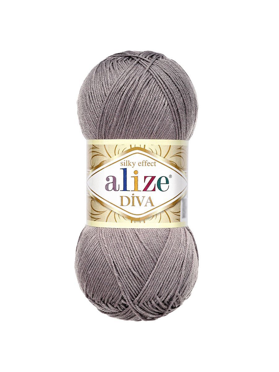 Пряжа Alize для вязания универсальная легкая Diva микрофибра 100 гр 350 м 5 мотков 348 серый - фото 4