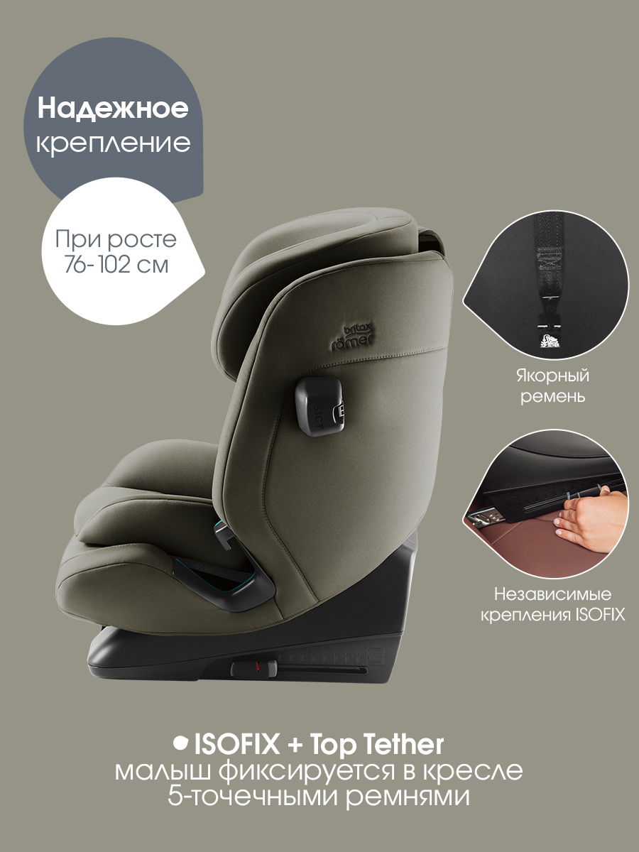 Автокресло Britax Roemer Advansafix Pro Lux Isofix 1/2/3 (9-36 кг) хаки - фото 11