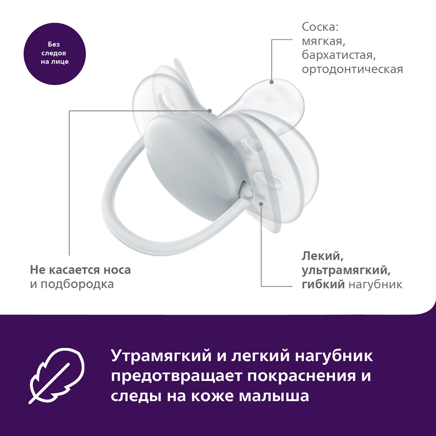 Пустышка Philips Avent силикон ортодонтическая от 6 мес. 2 шт. - фото 6