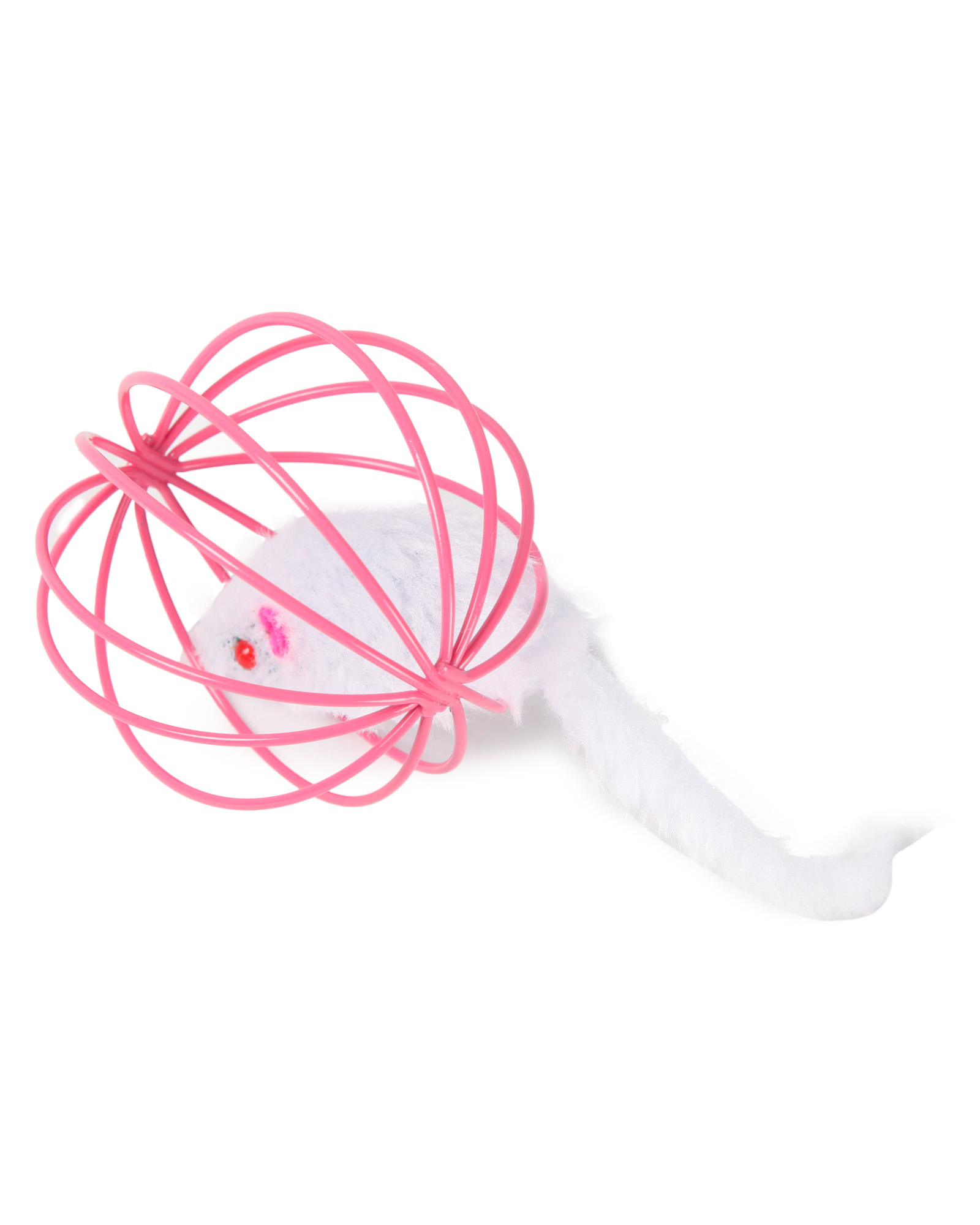 Игрушка для кошек Barbaks Мышь в шаре розовая сетка с кошачьей мятой 6см - фото 3