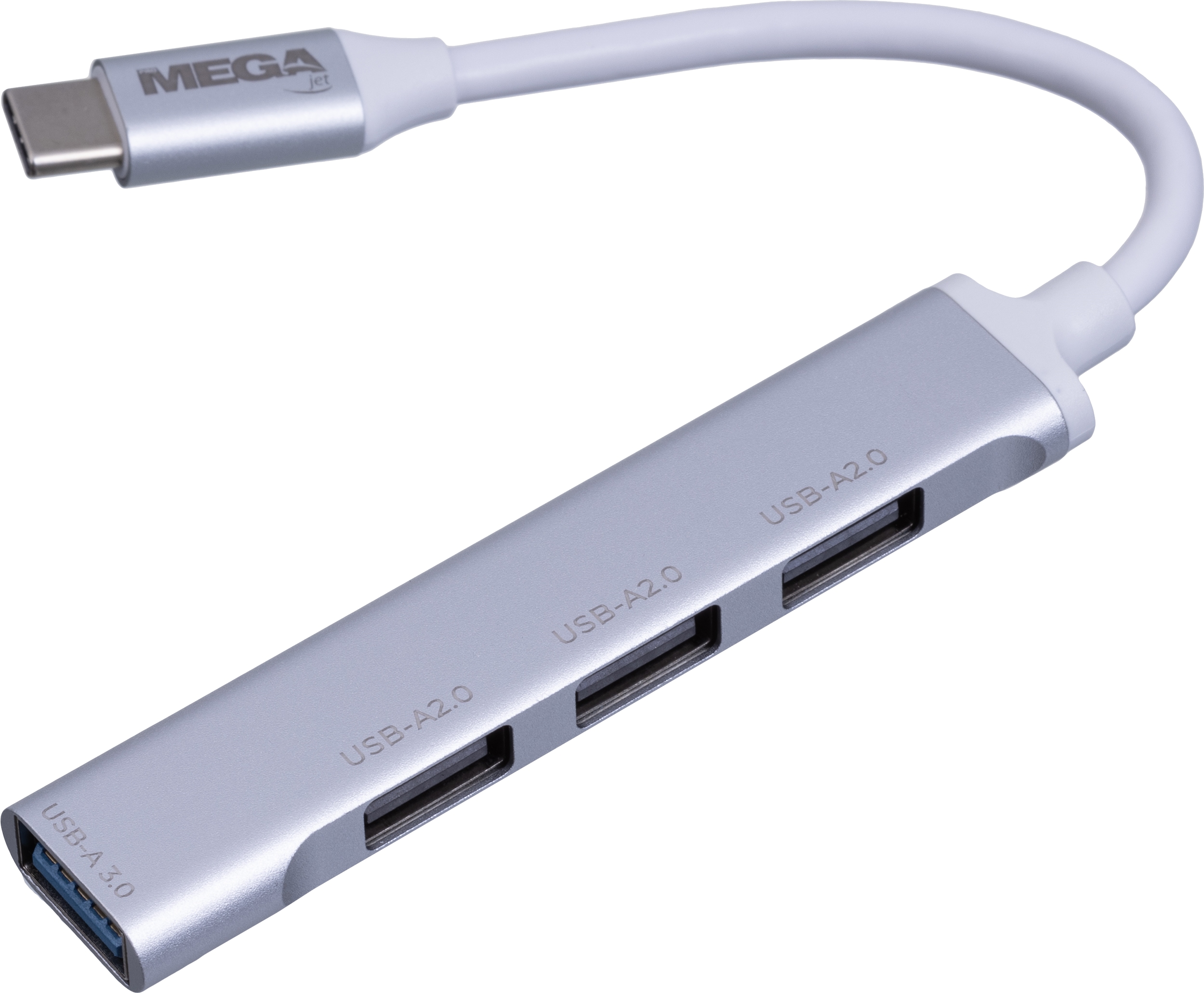 Разветвитель USB HS001 USB3.0x1/USB 2.0x3/серебристый - фото 1