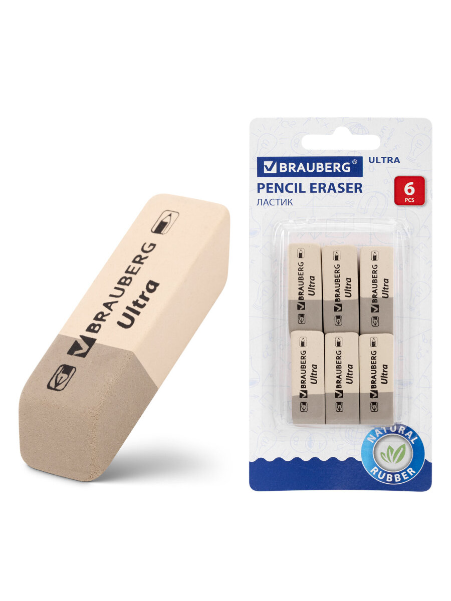 Ластик Brauberg 6 шт. - фото 6