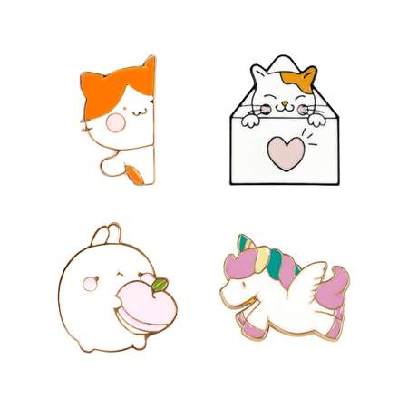 Значок Meshu Cute animals 4 шт.