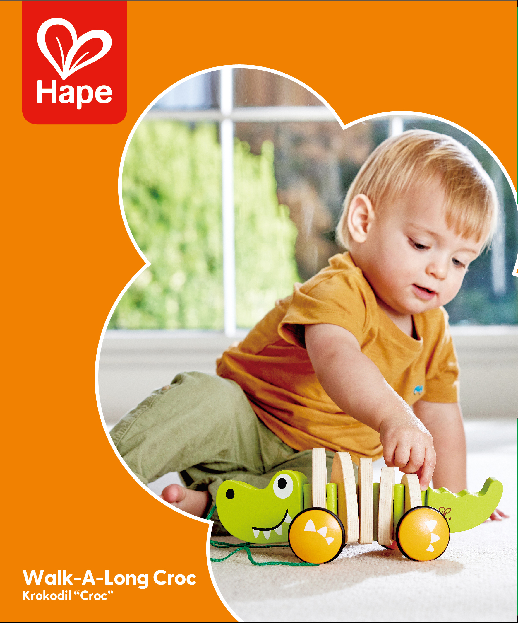 Каталка HAPE Крокодил E0348_HP - фото 1