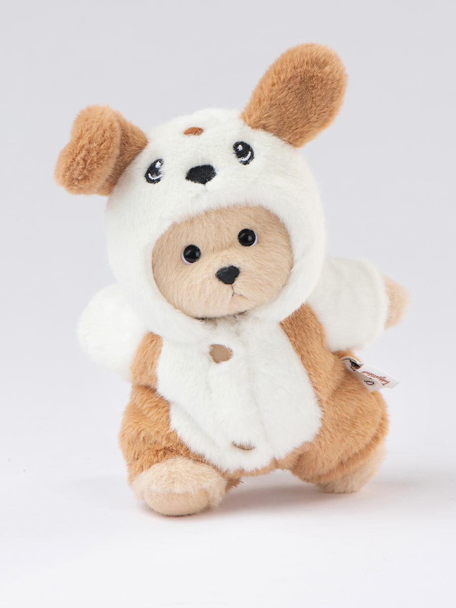 Мягкая игрушка TeddyTales Медведь в костюме Щенка брелок - фото 3