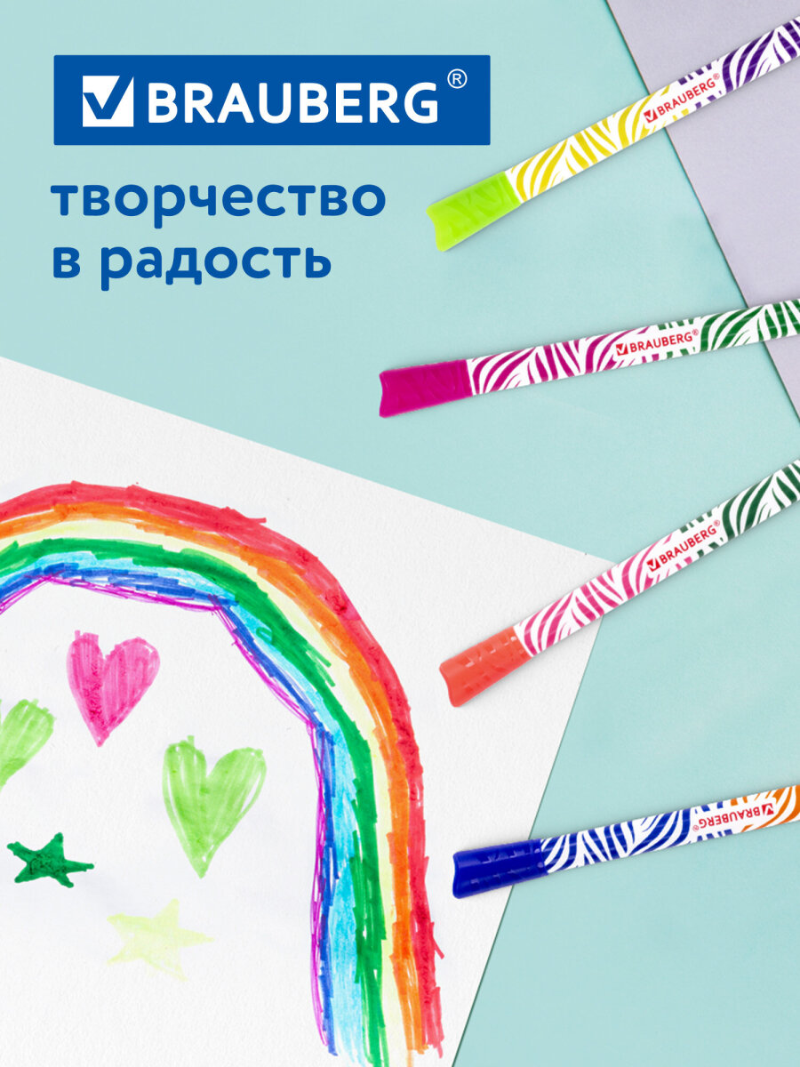Фломастеры Brauberg двусторонние 10 цв. - фото 5